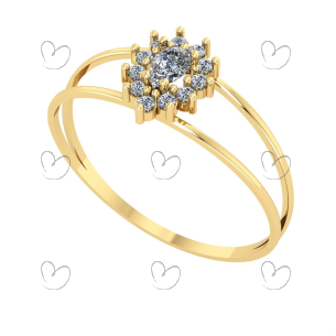 Anel Tipo Formatura Gota Ouro 18k