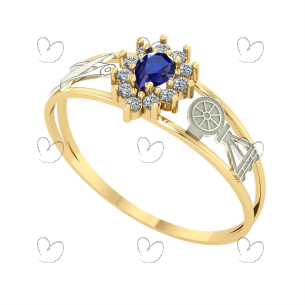 Anel Formatura Gota Engenharia Civil Ouro 18k