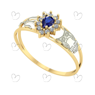 Anel Formatura Gota Psicologia Ouro 18k