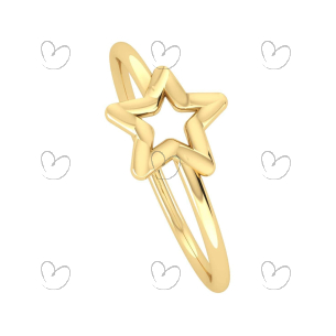 Anel com Estrela Diamantada Ouro 18k