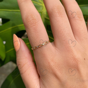 Anel Fininho com Diamante Ouro 18k