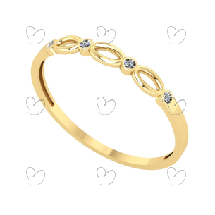 Anel Fininho com Diamante Ouro 18k