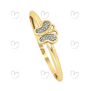 Anel Borboleta com Diamante Ouro 18k