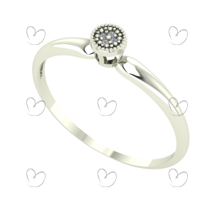 Anel Chuveiro Redondo com Diamante Ouro Branco 18k