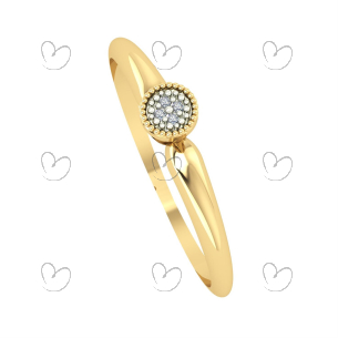 Anel Chuveiro Redondo com Diamante Ouro 18k
