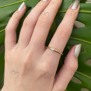 Anel Chuveirinho de Coração com Diamantes Ouro 18k