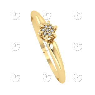 Anel Chuveiro Coroa com Diamante Ouro 18k