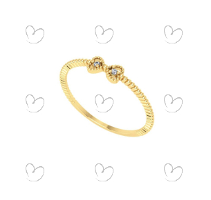 Anel Bolinhas com Laçinho Ouro 18k