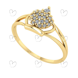 Anel Aro Duplo Coroa com Zircônia Ouro 18k