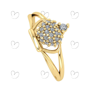 Anel Aro Duplo Coroa com Zircônia Ouro 18k