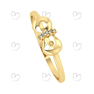 Anel Laço com Cinco Diamante Ouro 18k