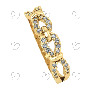 Anel Infinito com Zircônias Ouro 18k