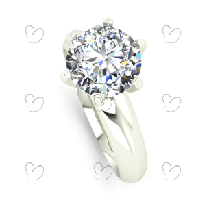 Anel Solitário com Zircônia 8mm Ouro Branco 18k