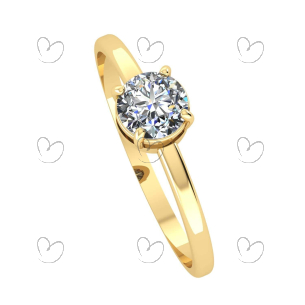 Anel Solitário com Zircônia 5mm Ouro 18k