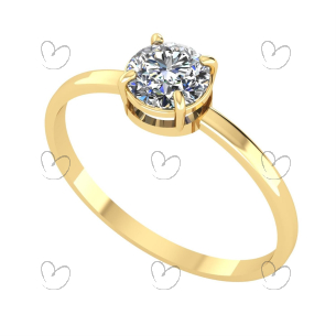 Anel Solitário com Zircônia 5.5mm Ouro 18k