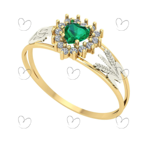 Anel Formatura Nutrição Coração Pequeno Ouro 18k