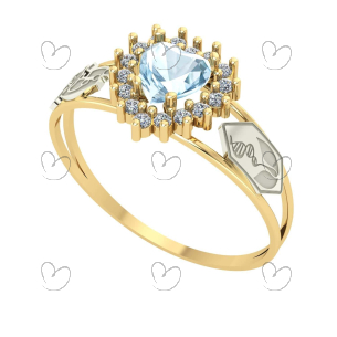 Anel Formatura Coração Grande Biologia Ouro 18k