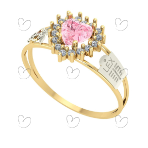 Anel Formatura Coração Grande Ciências Contábeis Ouro 18k