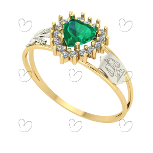 Anel Formatura Coração Grande Nutrição Ouro 18k