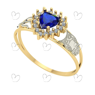 Anel Formatura Coração Grande Psicologia Ouro 18k