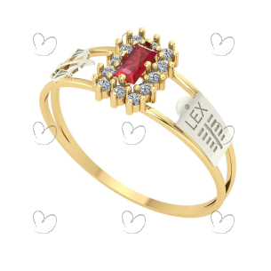 Anel Formatura Baguete Direito Ouro 18k