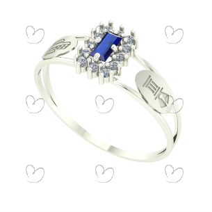 Anel Formatura Baguete Edificações Ouro 18k