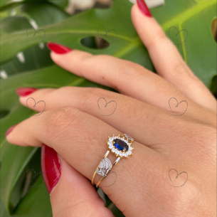 Anel Formatura Oval Grande Engenharia Florestal Ouro 18k