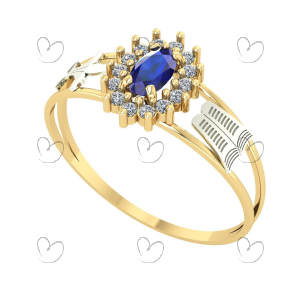 Anel Formatura Oval Grande Pedagogia Ouro 18k