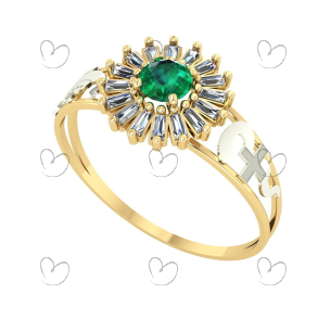Anel Formatura Pizza Redondo Enfermagem Ouro 18k