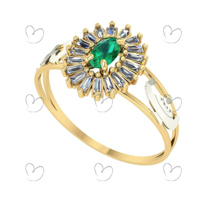 Anel Formatura Pizza Oval Enfermagem Ouro 18k