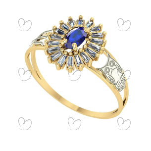 Anel Formatura Pizza Oval Psicologia Ouro 18k