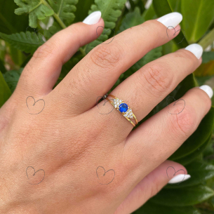 Anel Formatura Redondo Triângulo Lateral Farmácia Ouro 18k