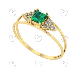 Anel Formatura Quadrado Triângulo Lateral Enfermagem Ouro 18k