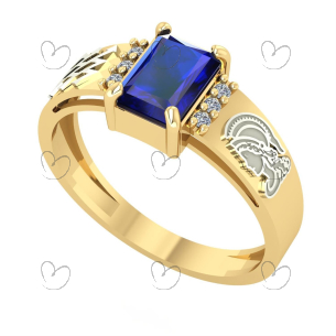 Anel Formatura Retangular Engenharia Elétrica Ouro 18k