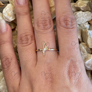 Anel Fé com Zircônia Ouro 18k