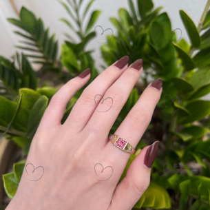 Anel Formatura Masculino Pavê Direito Ouro 18k