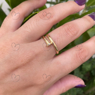 Anel Prego Liso Ouro 18k