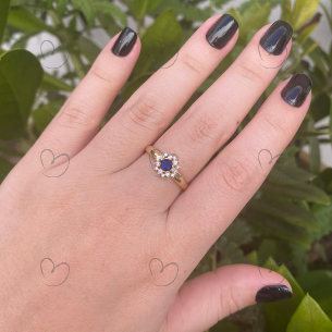 Anel Formatura Chuveiro Redondo Ouro 18k