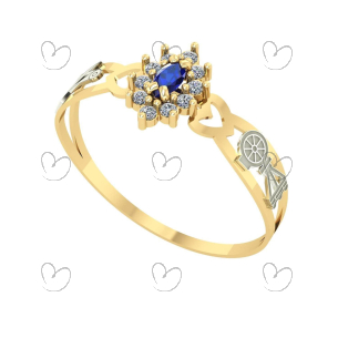 Anel Formatura Navete com Coração Engenharia Civil Ouro 18k