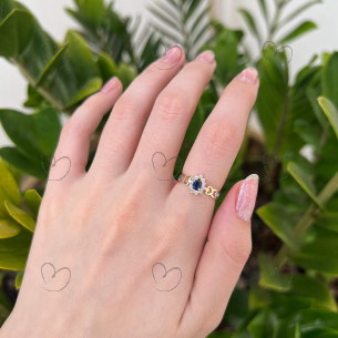 Anel de Formatura Gota com Coração Engenharia Agronômica Ouro 18k