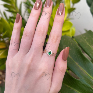 Anel de Formatura Gota com Coração Nutrição Ouro 18k