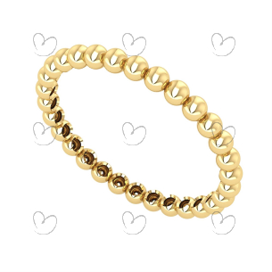 Anel Aro de Bolinhas em Ouro 18k