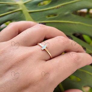 Anel Cruz Minimalista Grande em Ouro 18k