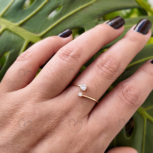 Anel Aro Aberto em Ouro 18k