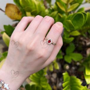 Anel de Formatura Oval Aro Inteiro Direito Ouro 18k