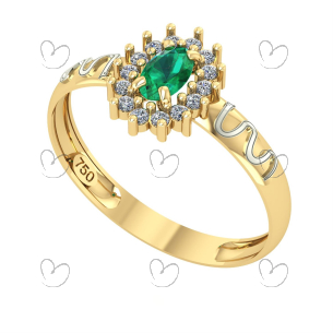 Anel Formatura Oval Medicina Ouro 18k