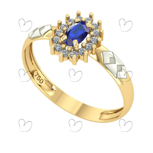 Anel Formatura Oval Aro Inteiro Administração Ouro 18K