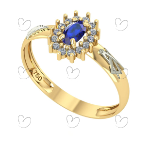 Anel de Formatura Oval Aro Inteiro Arquitetura Ouro 18k