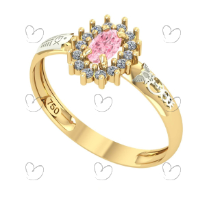 Anel de Formatura Oval Aro Inteiro Ciencias Contábeis Ouro 18k