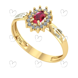 Anel de Formatura Oval Aro Inteiro Direito Ouro 18k